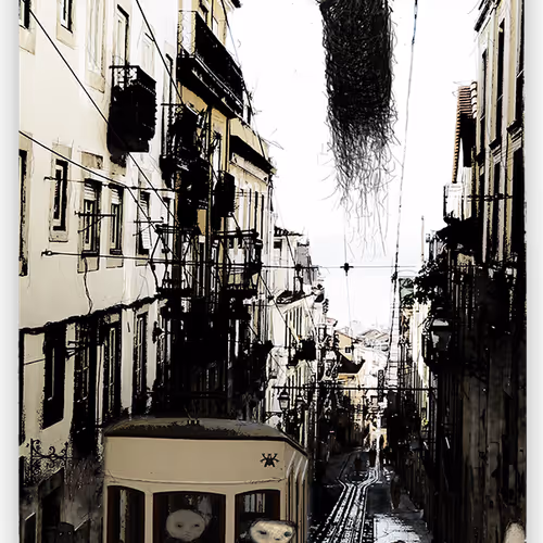 Yellow tram
