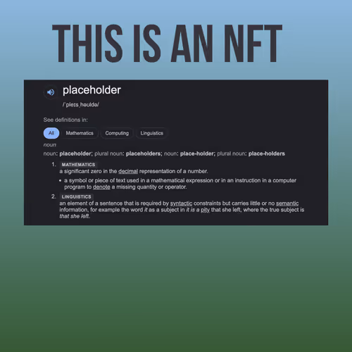 Placeholder NFT for prisvisuals.eth contract