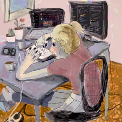 Doodling while AI codes my salary