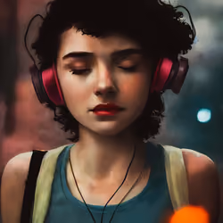 Girl with Headphones