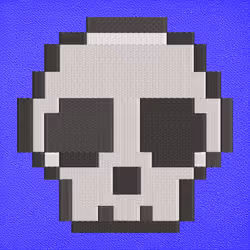 Blue Skull – Pixel Embroidery #002