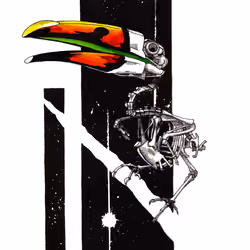 Toucan Skeleton, screen print edition | NFT + Art