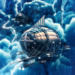 Zeppelin in storm