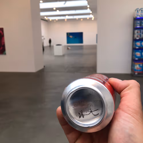 Damien Hirst sign coco-cola can
