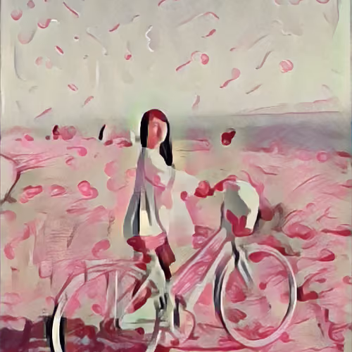 Lady with Bike #4