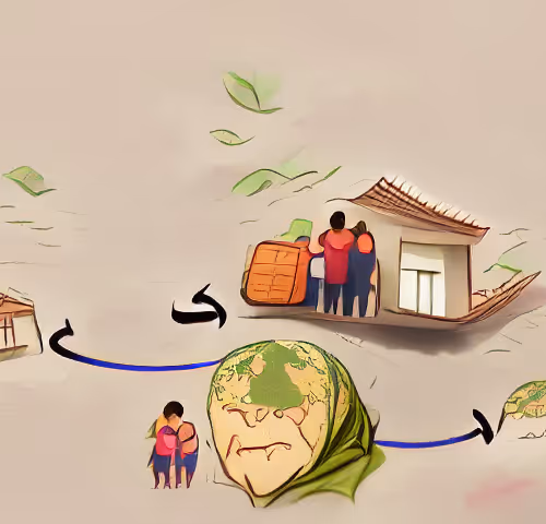 A family member moved from one country to another to have a better life.