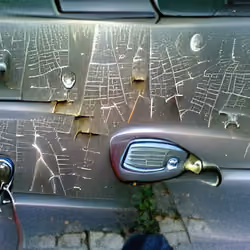 I parked my car on a quiet street. When I got back to it, every panel had been scratched with a key.