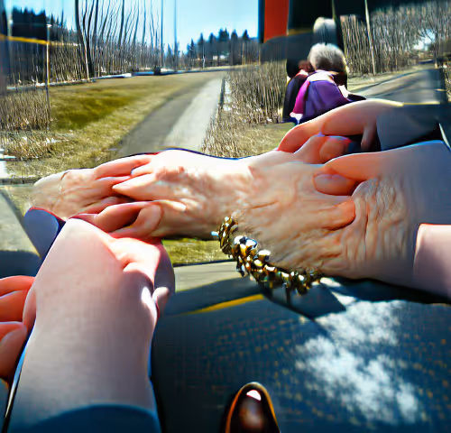 Holding my mother's hand as we skipped in the spring sunshine.