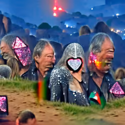 My parents going to Glastonbury music festival and watching Pink Floyd.