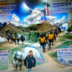Trekking for 24 days to base camp at Mt Everest.