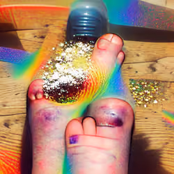I broke my toe on a rainbow while on acid