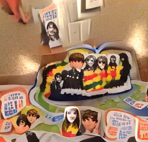 My grandmother had a cool Beatles birthday cake for her birthday.