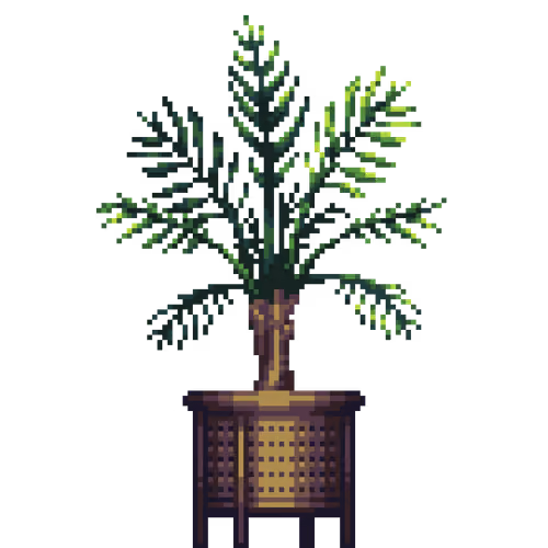 Areca Palm in Walnut Wood Rattan pot