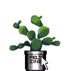 Bunny Ears Cactus in Large Net Art Felt Zine pot