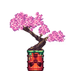 Cherry Bonsai in Radioactive Waste pot