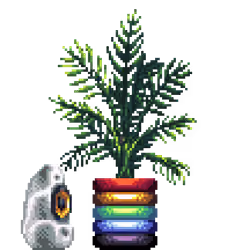 Areca Palm in Rainbow Rings pot with Designer Speaker