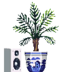 Areca Palm in Porcelain pot with Speaker