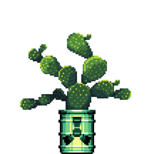 Bunny Ears Cactus in Radioactive Waste pot