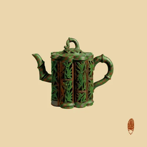Glitch Pot (Bamboo, with Red Accent)