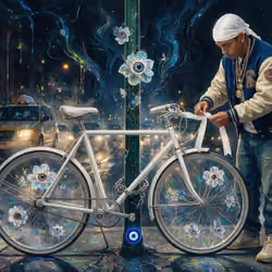 The White Bicycle Ribbon #3195