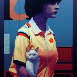 A GIRL N HER CAT #007