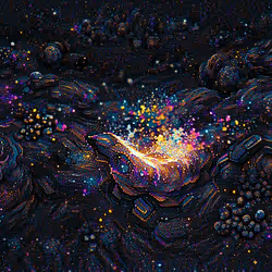 RADIANT ASTEROID FIELD GALAXY