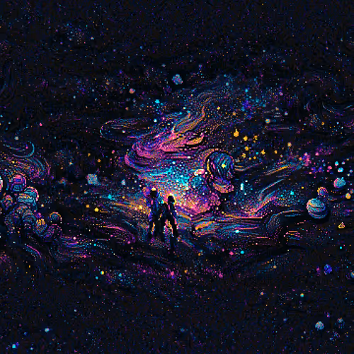 GLOWING OUTER SPACE GALAXY