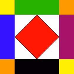 Diamond in Square RWGBBPOY