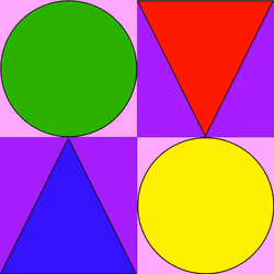Triangles, Circles, & Squares RGBYPP