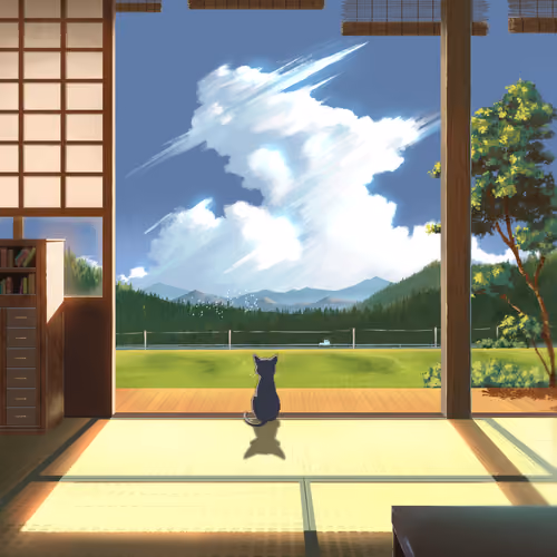 Japanese countryside summer vacation