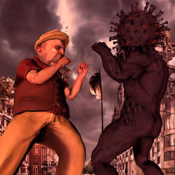 [Day 1962] “1950s UNION BOSS vs. CORONA VIRUS MAN”