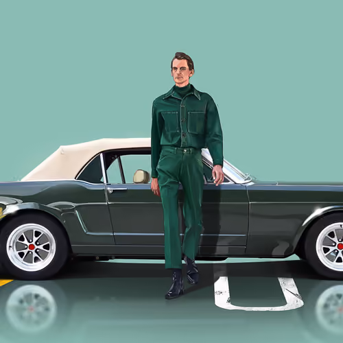 Bobby Milk with 1965 Mustang Convertible