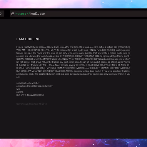 I AM HODLING - hodl.com edition