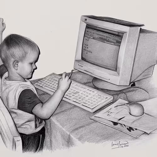 Drawing Vitalik Buterin as a Child