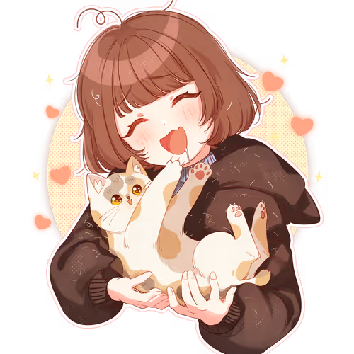The Girl And Her Cats