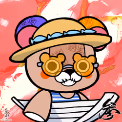 Calligraphy Art Bear 3-33