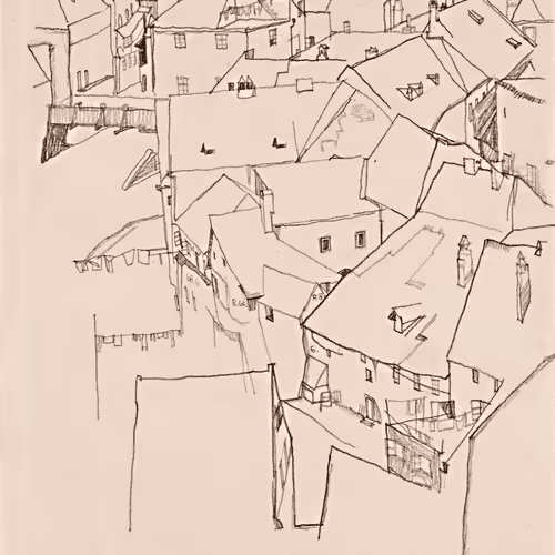 Crescent of Houses in Krumau