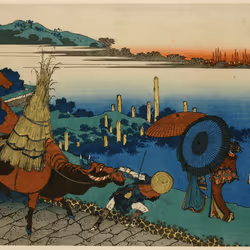 "Poem by Motoyoshi Shinno, from the series One Hundred Poems by One Hundred Poets, Explained by the Nurse"