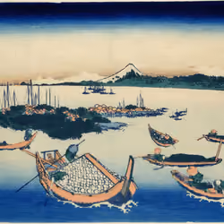 "Tsukuda Island in Musashi Province, from the series Thirty-six Views of Mt. Fuji"