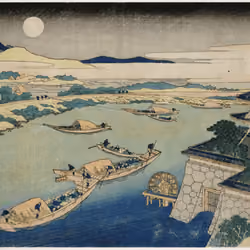 "Yodo River by moonlight, from the series Snow, Moon and Flower"