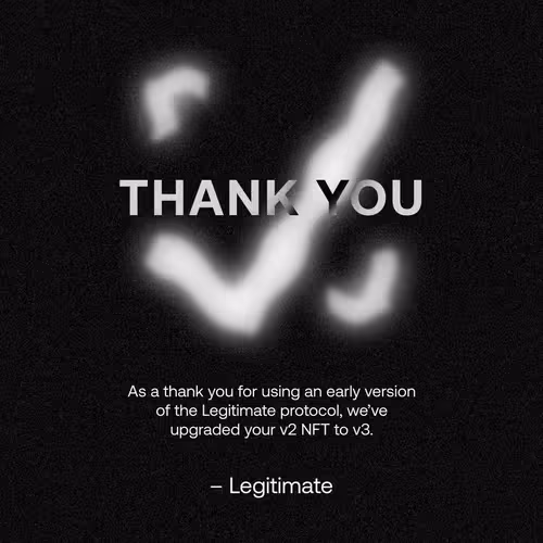 Legitimate Early Supporter - Thank You!