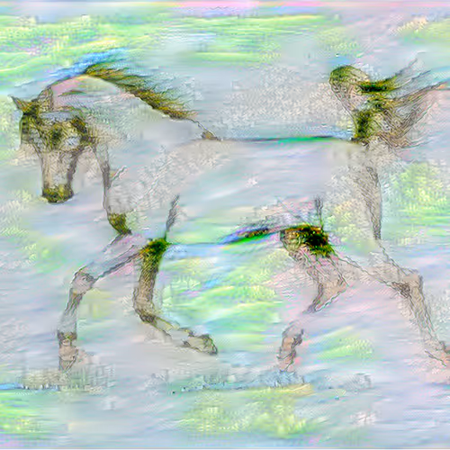 Horse in green
