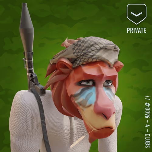 Sad Red Private Baboon #96