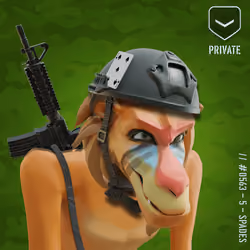 Angry Peach Private Baboon #563