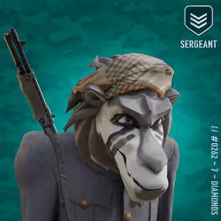 Angry Black Sergeant Baboon #262