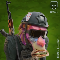 Sad Purple Private Baboon #607