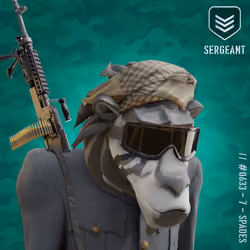 Sad Black Sergeant Baboon #633