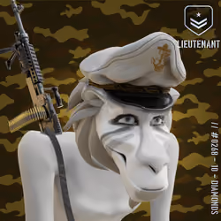 Happy Albino Lieutenant Baboon #268