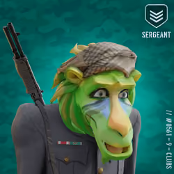 Surprised Green Sergeant Baboon #561