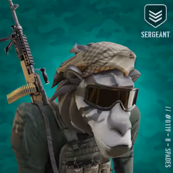 Sad Black Sergeant Baboon #119